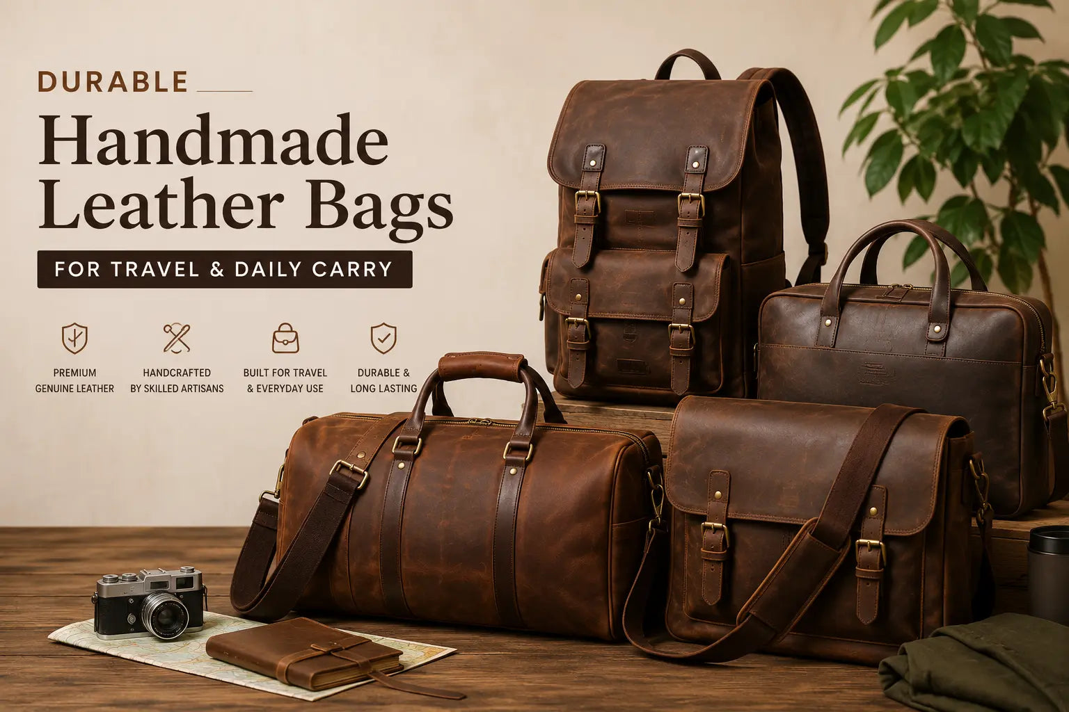 Durable Handmade Leather Bags for Travel & Daily Carry
