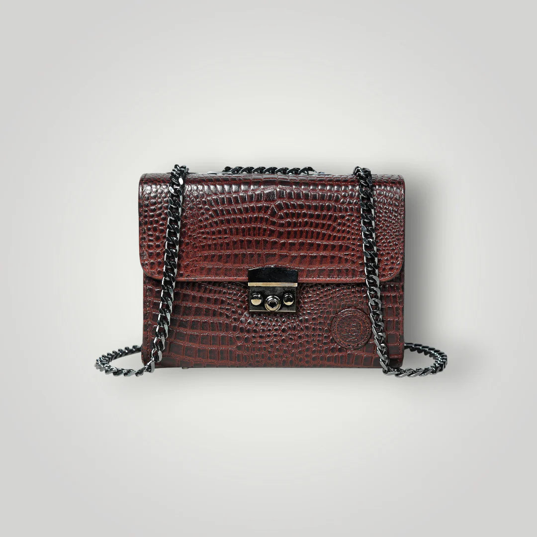 Obsidian Executive Leather Sling Bag - Maroon colour