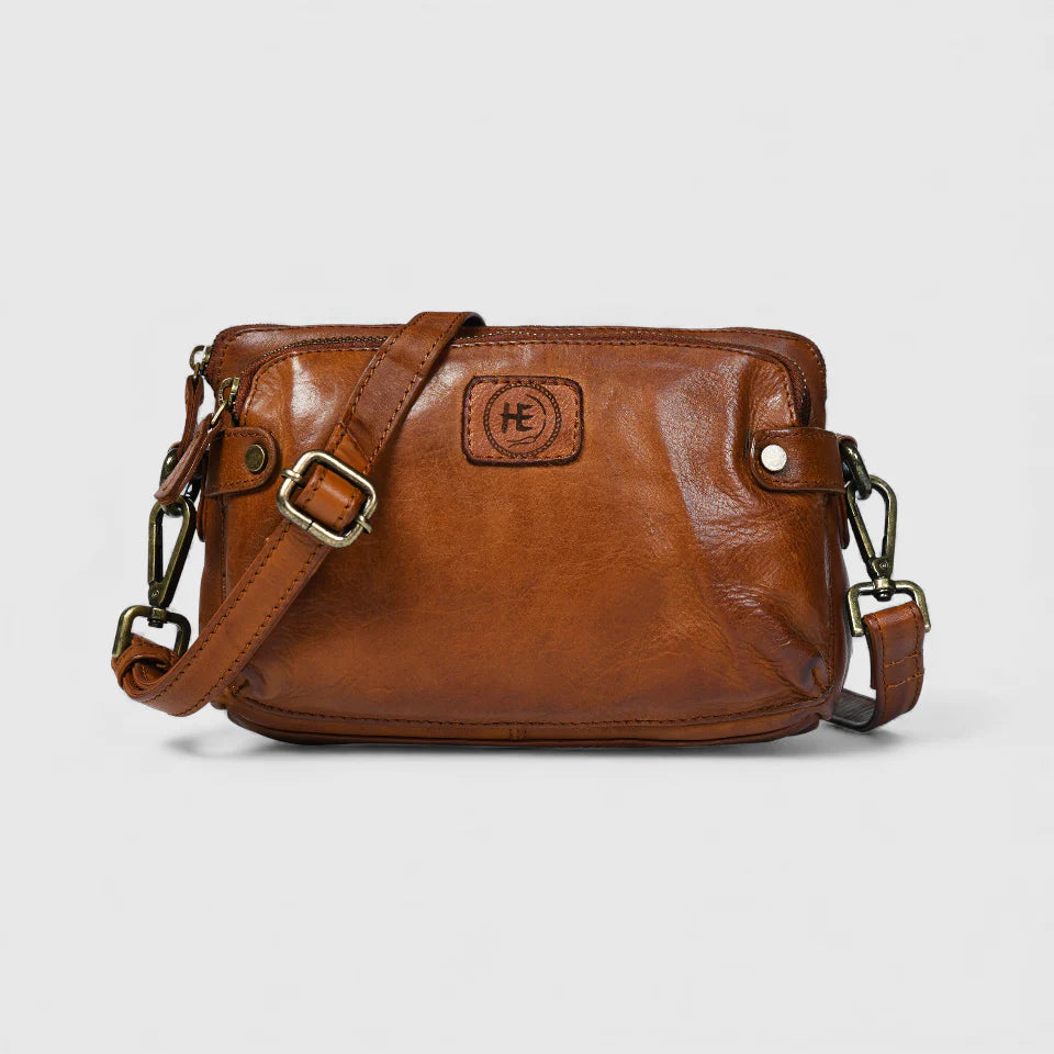 Classic Cognac Leather Women's Handbag - Tan colour