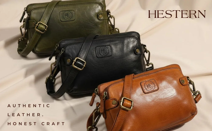 Classic Cognac Leather Women's Handbag - Olive Colour