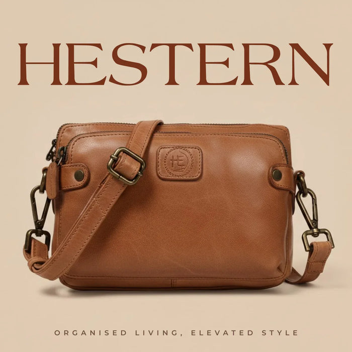 Classic Cognac Leather Women's Handbag - Tan colour