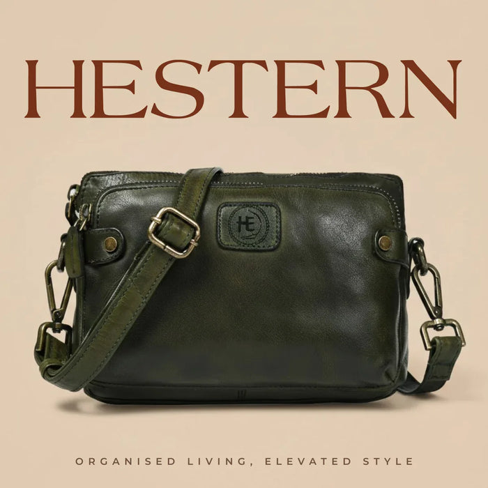 Classic Cognac Leather Women's Handbag - Olive Colour