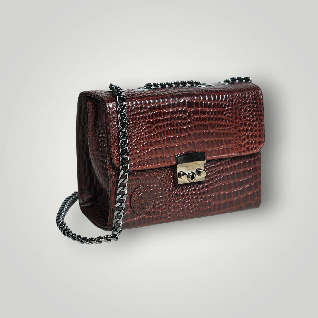 Obsidian Executive Leather Sling Bag - Maroon colour