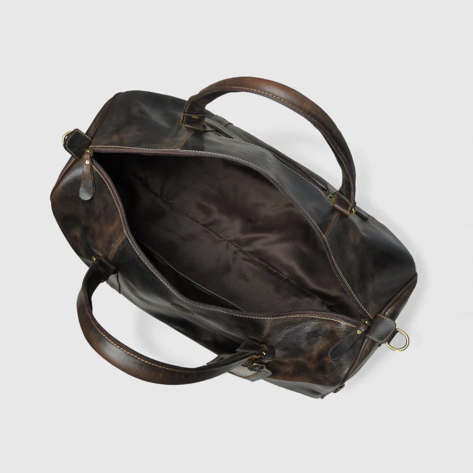 The Voyager Premium Leather Duffle Bag