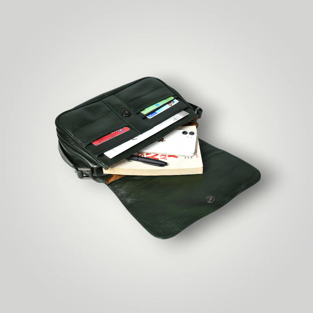 Midnight Opulence Satchel - rich Green