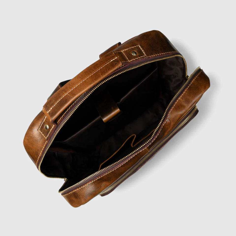 Alpine Vintage Leather Laptop Backpack - Brown Colour