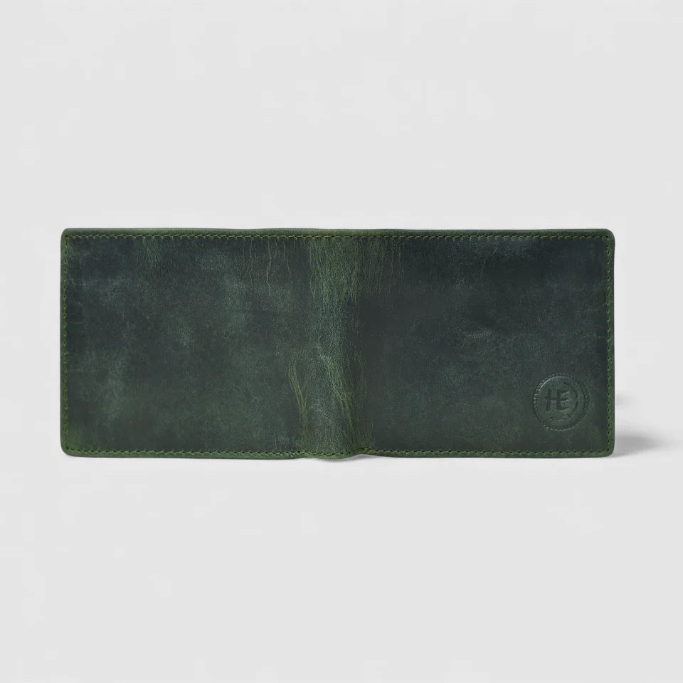 Vintage Leather RFID Wallet - Rich Green