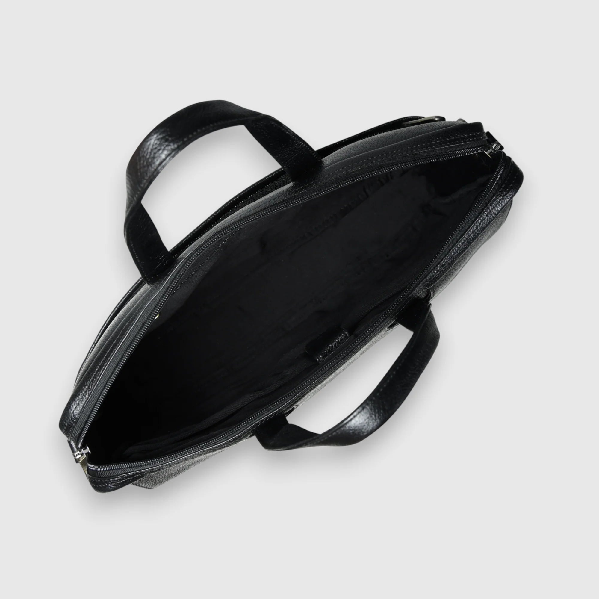 Executive Edge Leather Laptop Briefcase - Black Colour