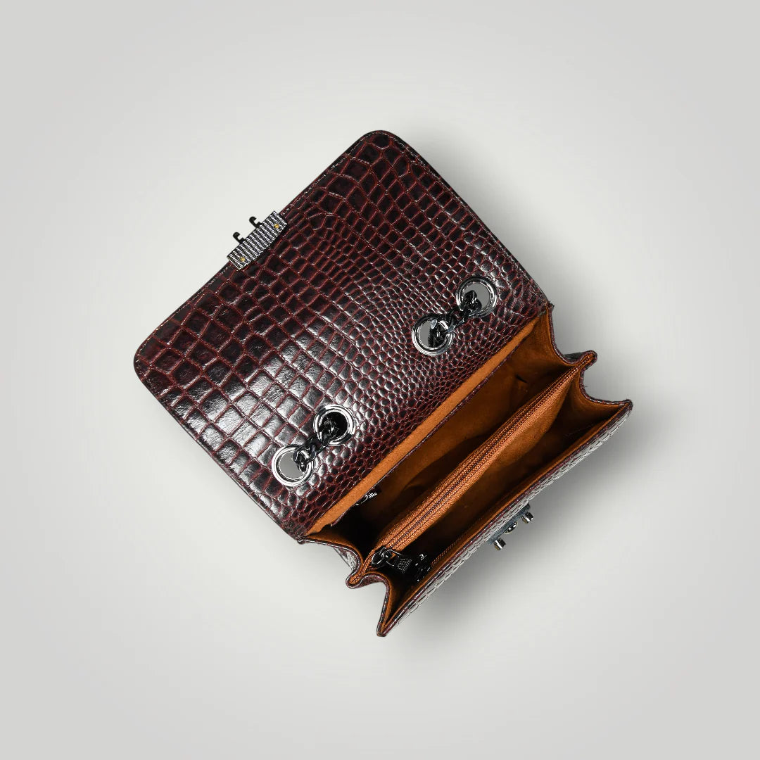 Obsidian Executive Leather Sling Bag - Maroon colour
