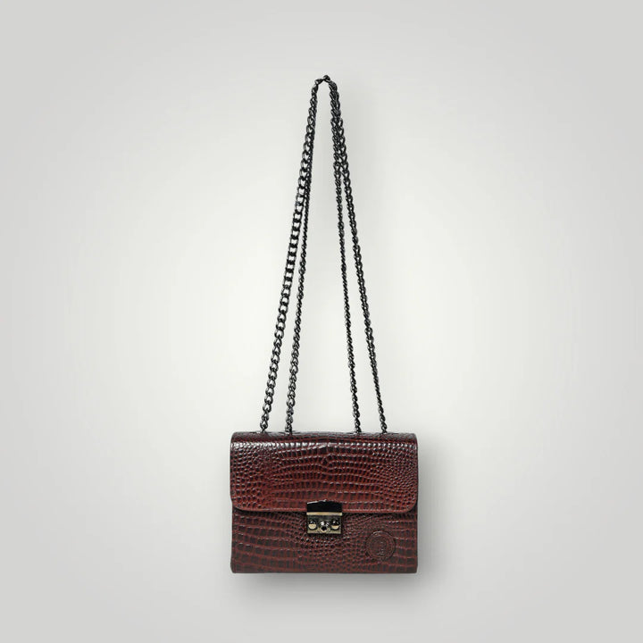 Obsidian Executive Leather Sling Bag - Maroon colour