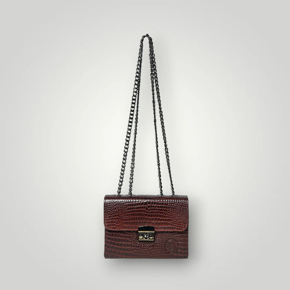 Obsidian Executive Leather Sling Bag - Maroon colour