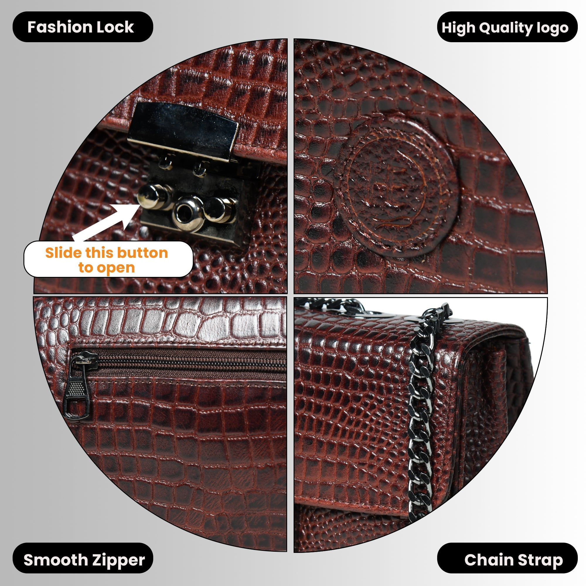 Obsidian Executive Leather Sling Bag - Maroon colour