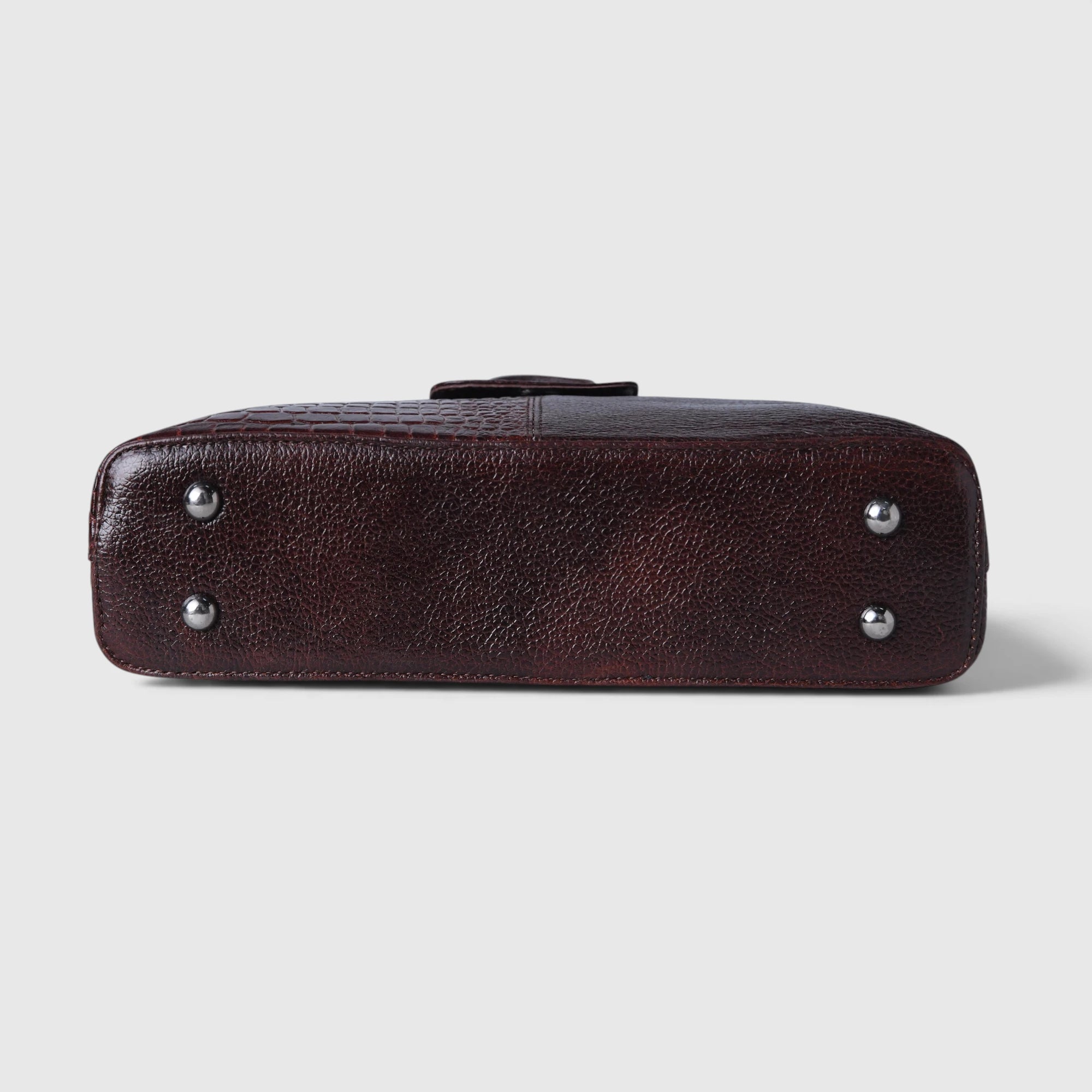 Luna Croco Full Grain Leather Shoulder Bag – Maroon Colour