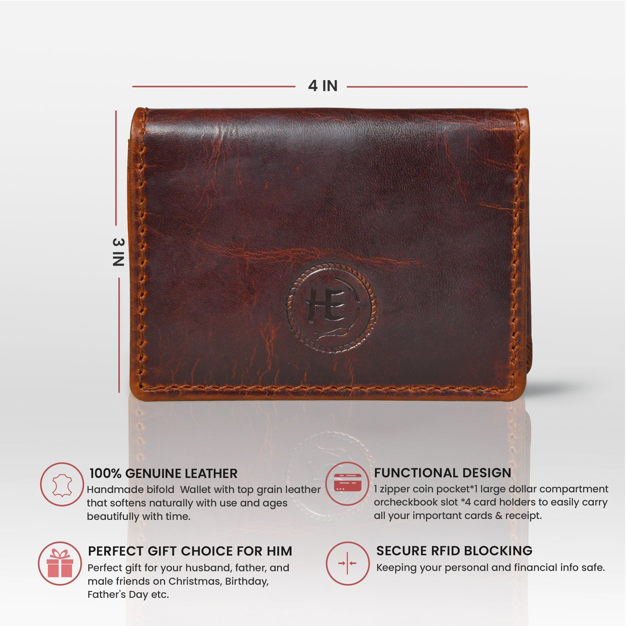 Classic Leather Card Wallet -Espresso brown