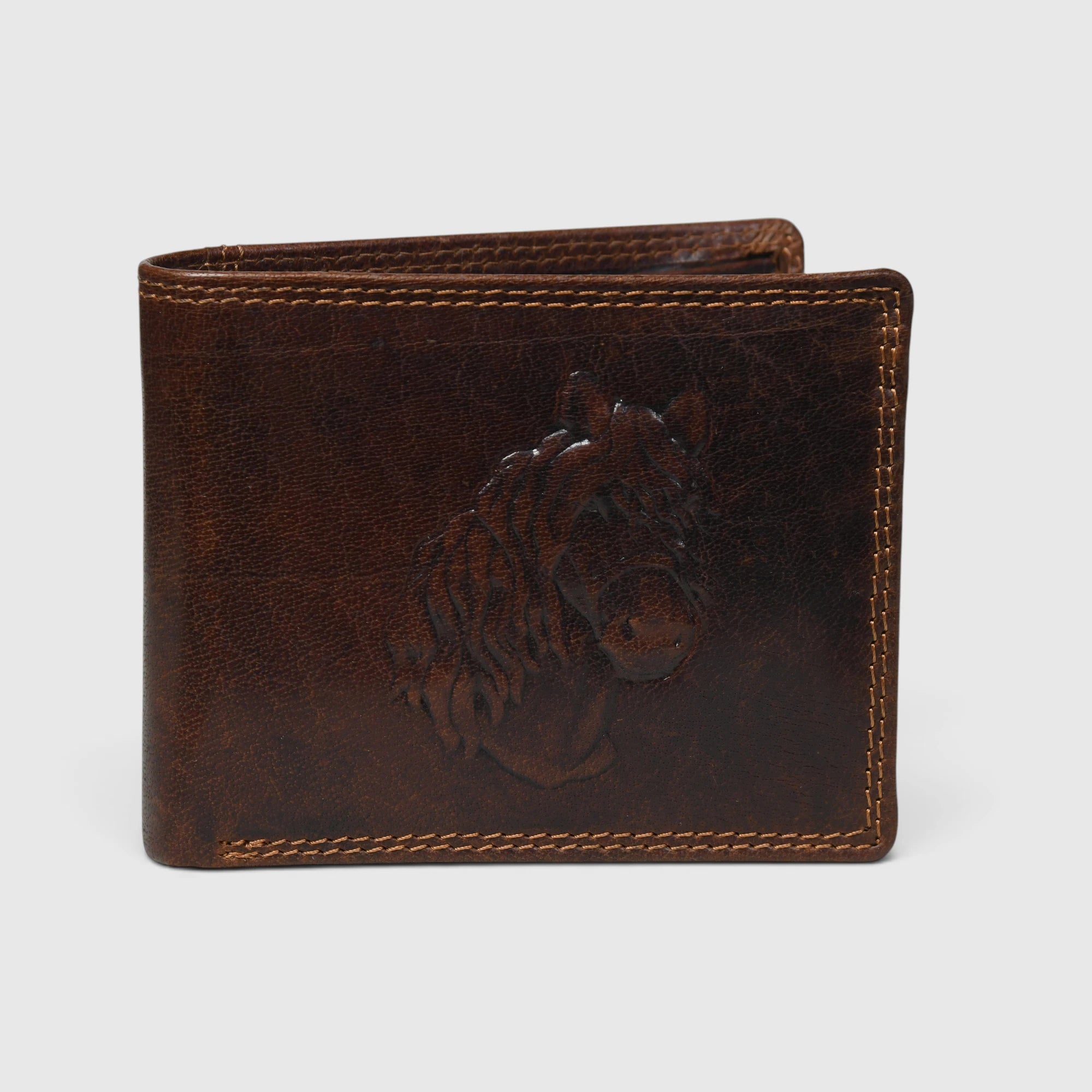 Stallion Crest Vintage Leather Bifold Wallet – Espresso brown