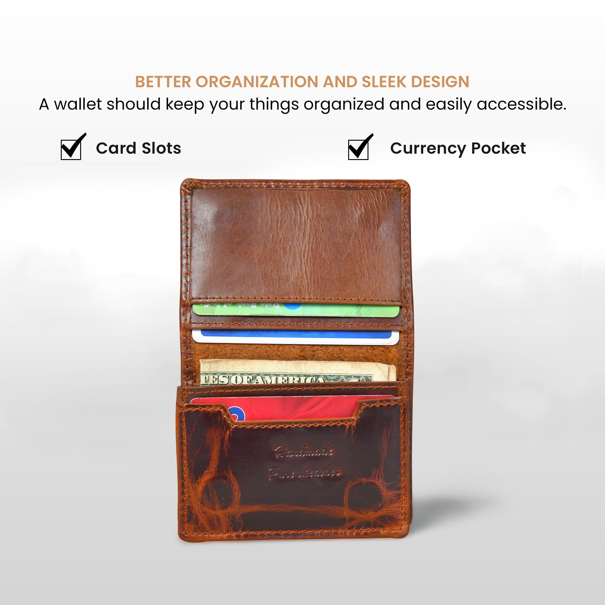 Classic Leather Card Wallet -Espresso brown