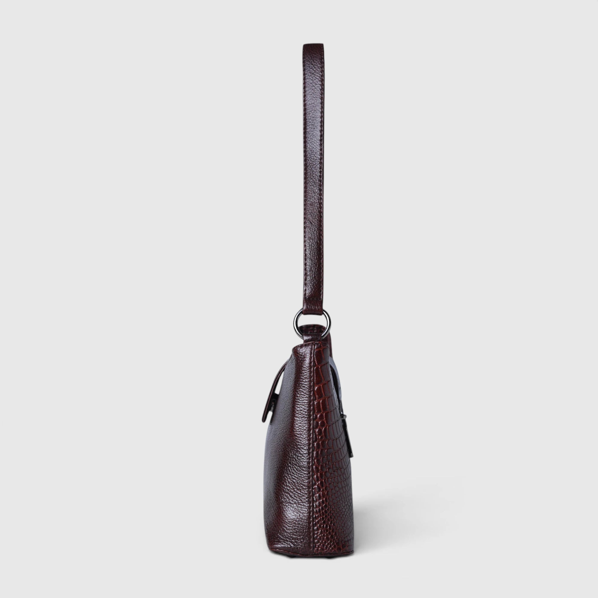 Luna Croco Full Grain Leather Shoulder Bag – Maroon Colour