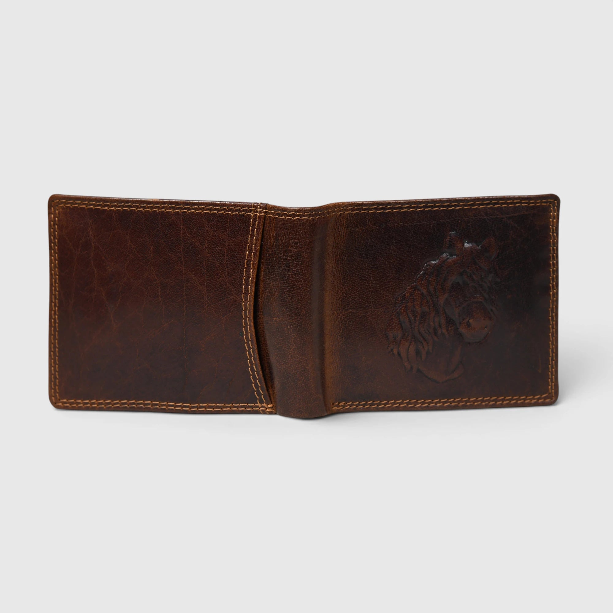 Stallion Crest Vintage Leather Bifold Wallet – Espresso brown