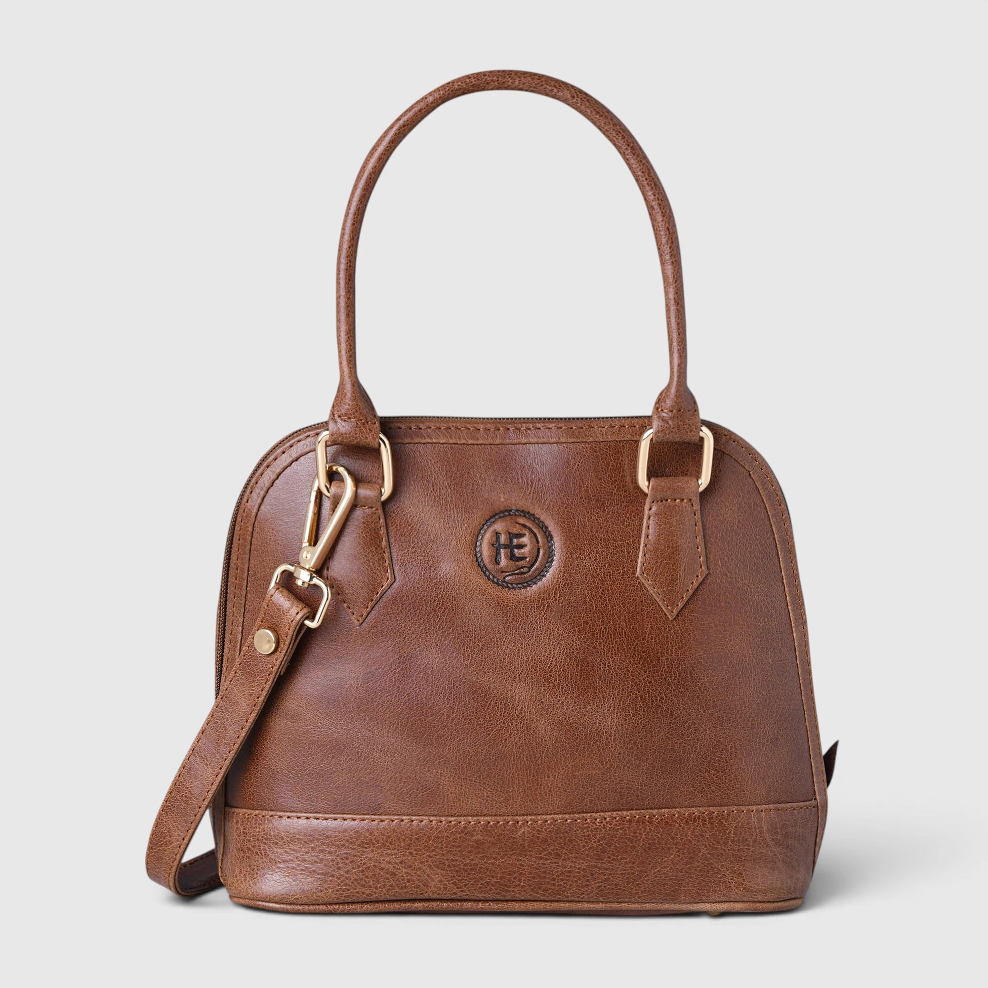 The Monroe Classic Leather Satchel - Tan Color