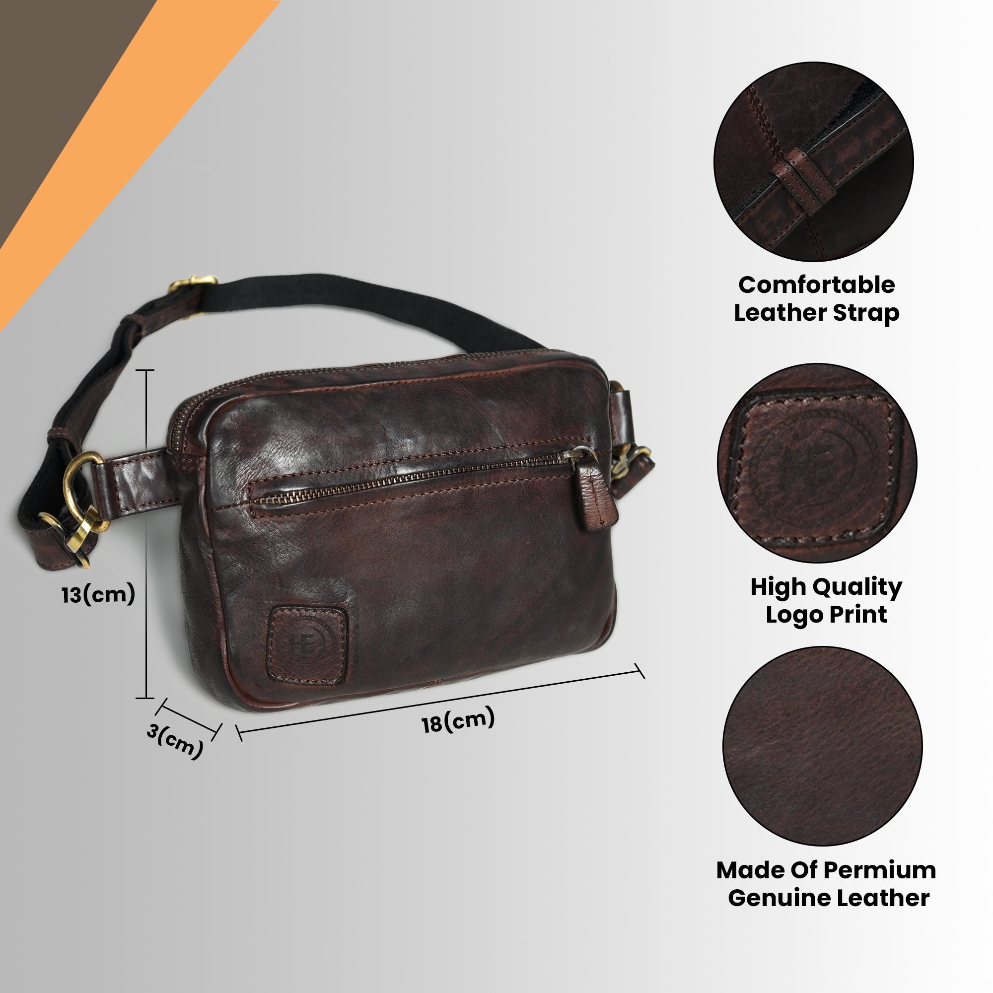 Urban Voyager Belt Bag - Maroon colour