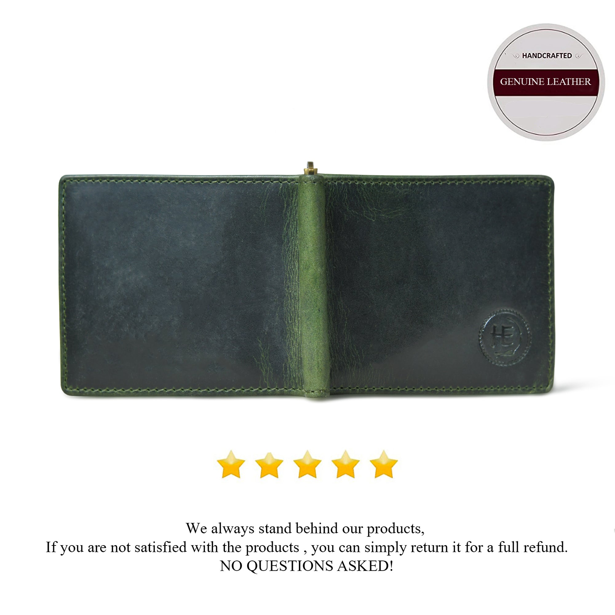 Slim Money Clip Wallet -Rich Green