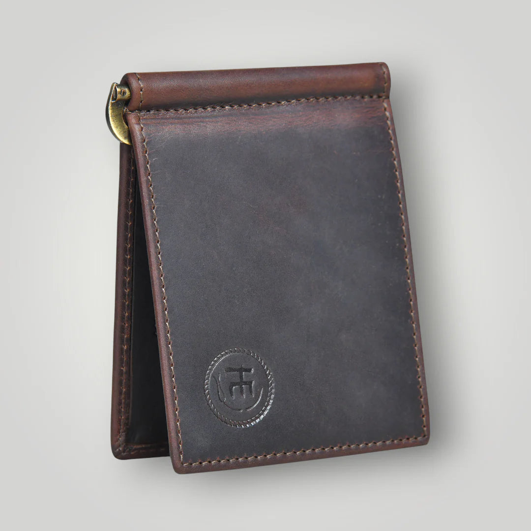Slim Money Clip Wallet - espresso brown