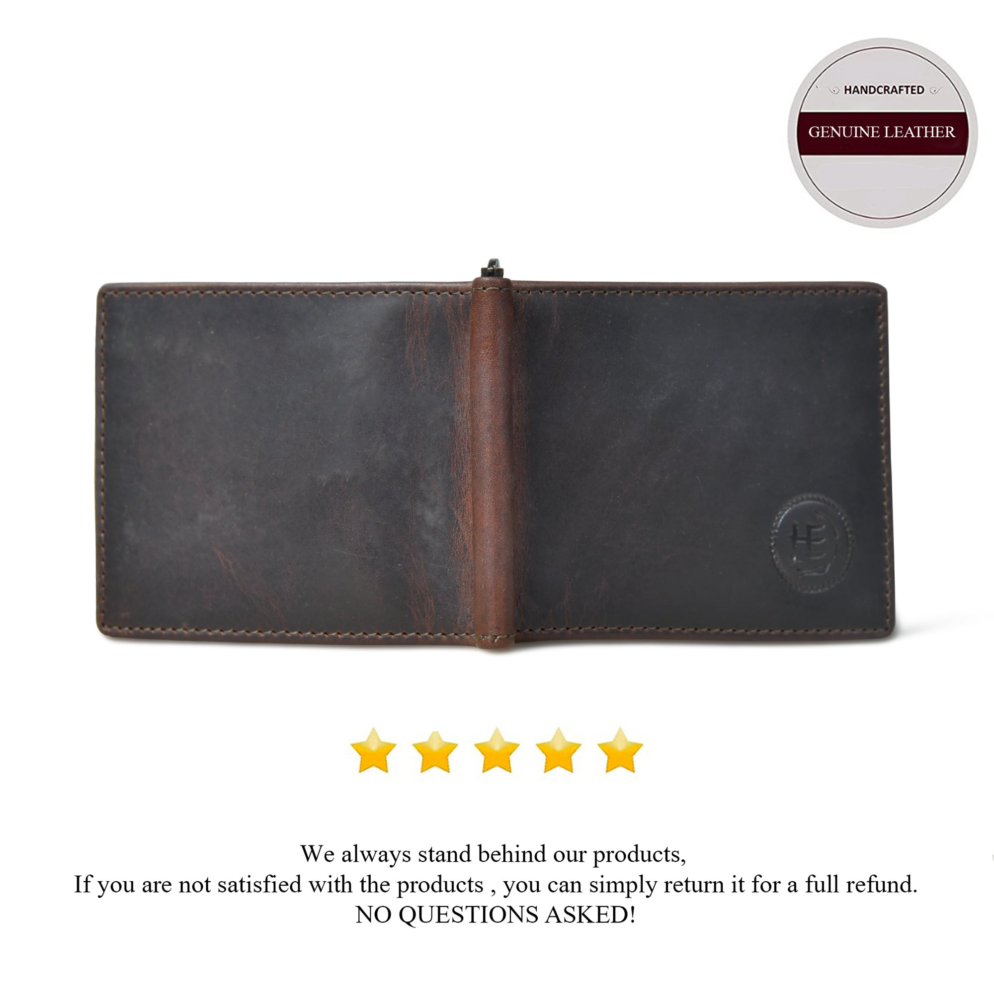 Slim Money Clip Wallet - espresso brown