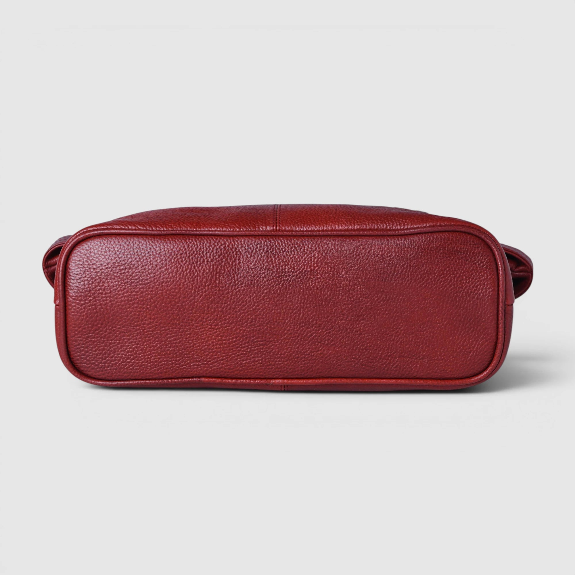 Aveline Leather Shoulder Tote – Cherry Red