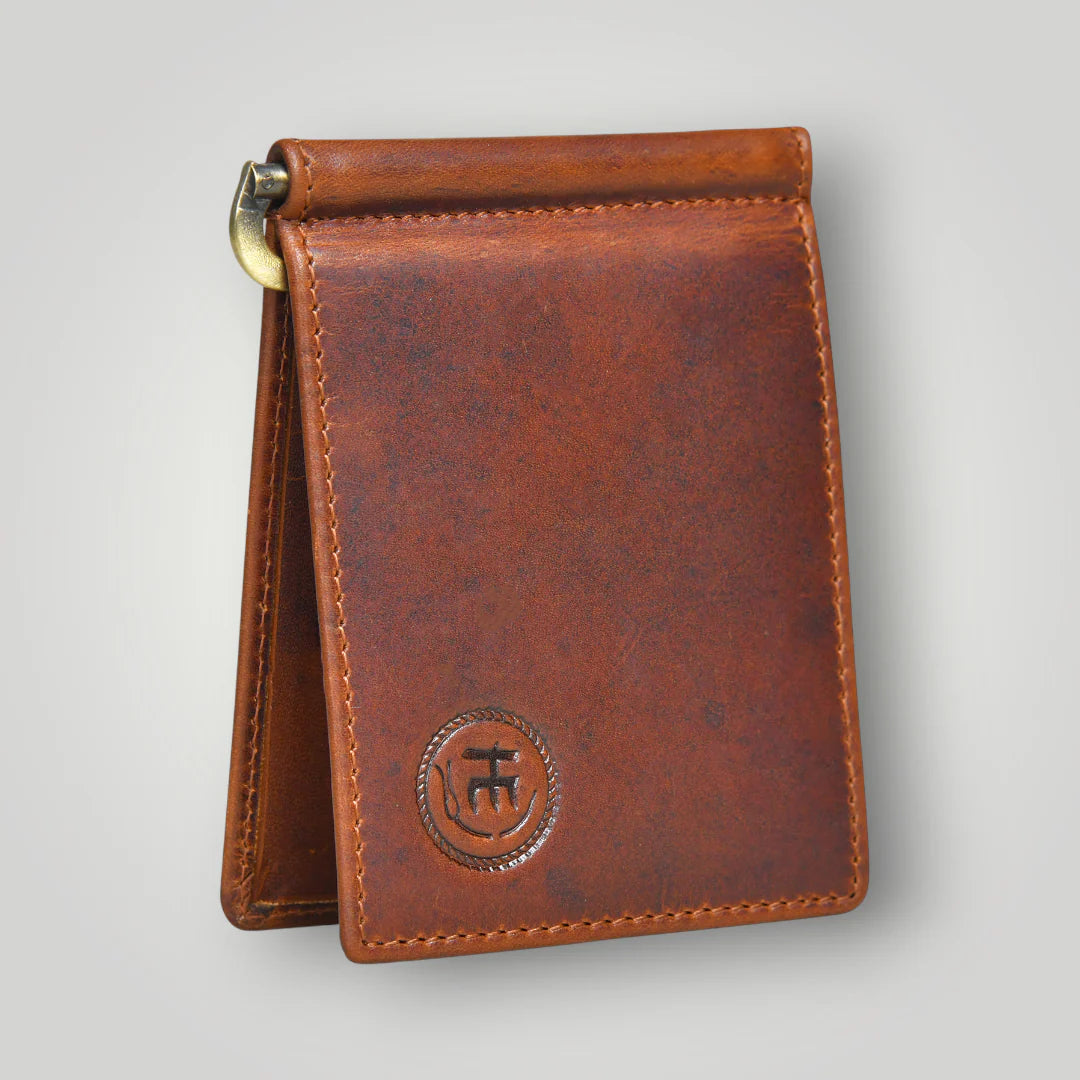 Slim Money Clip Wallet - Tan Colour