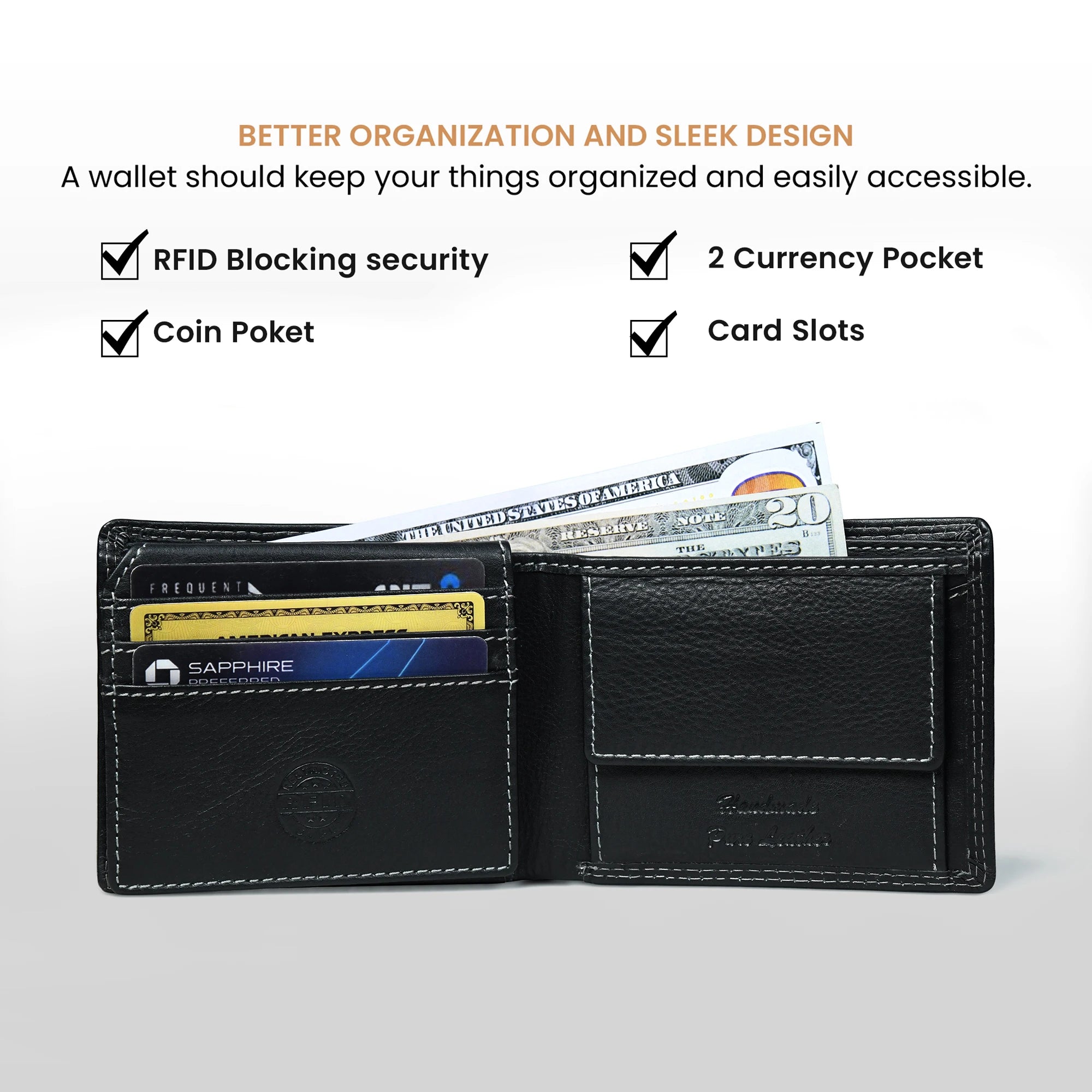 NoirCraft Classic Leather Wallet – Black