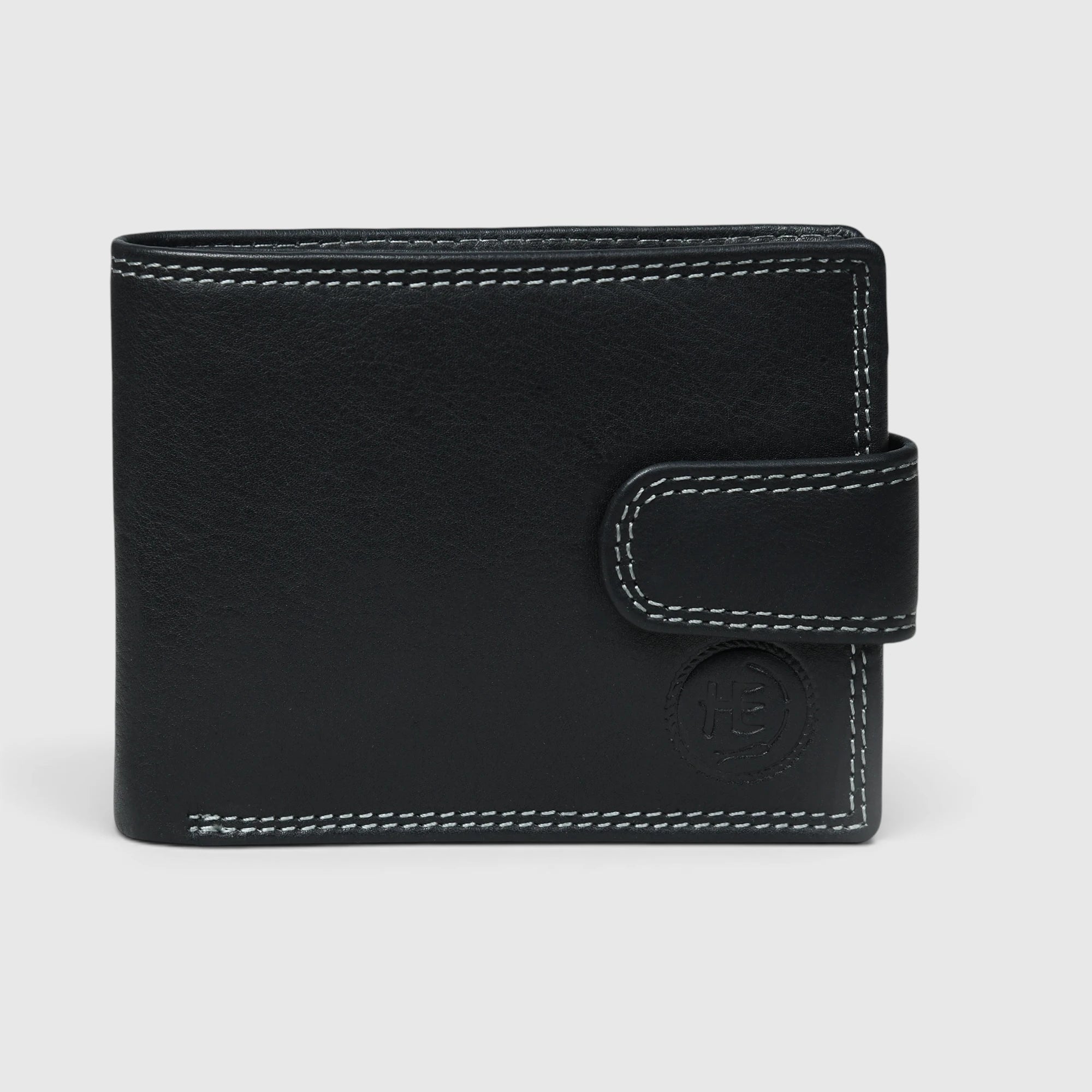 Executive Shield Leather Wallet – Classic Black