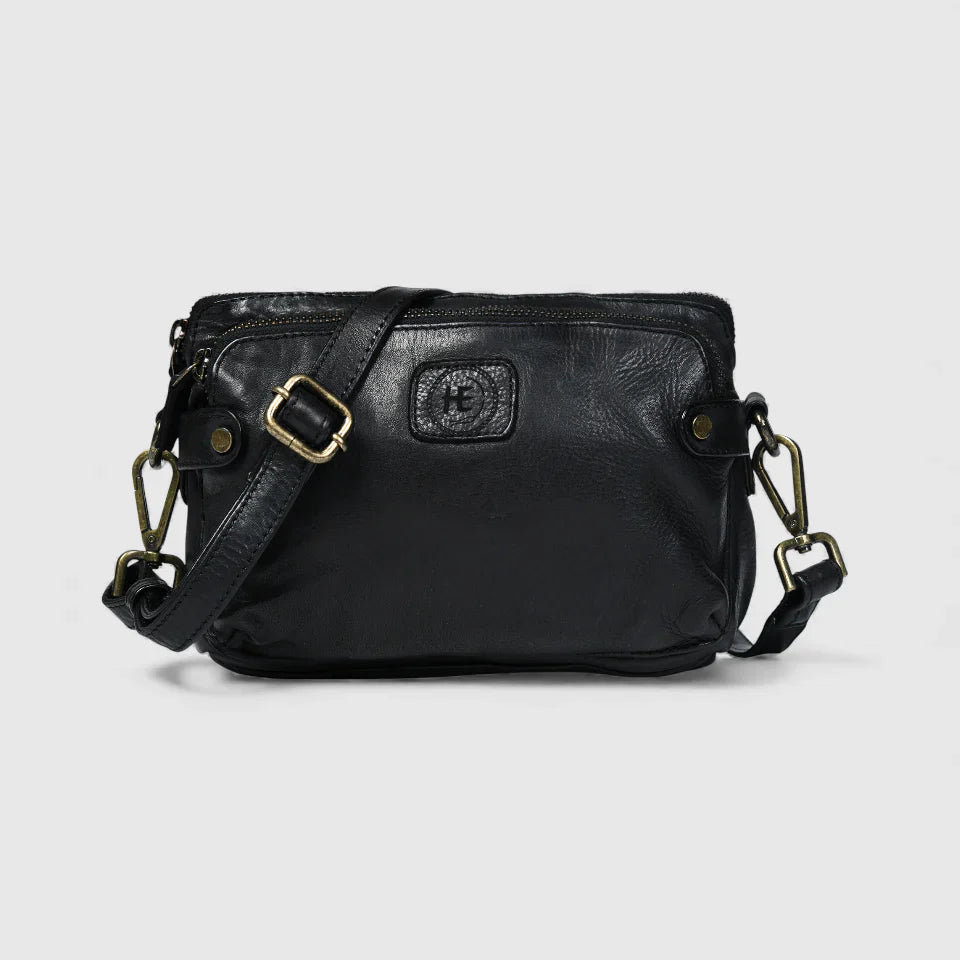 🎁 Classic Cognac Leather Women's Handbag - Black Colour