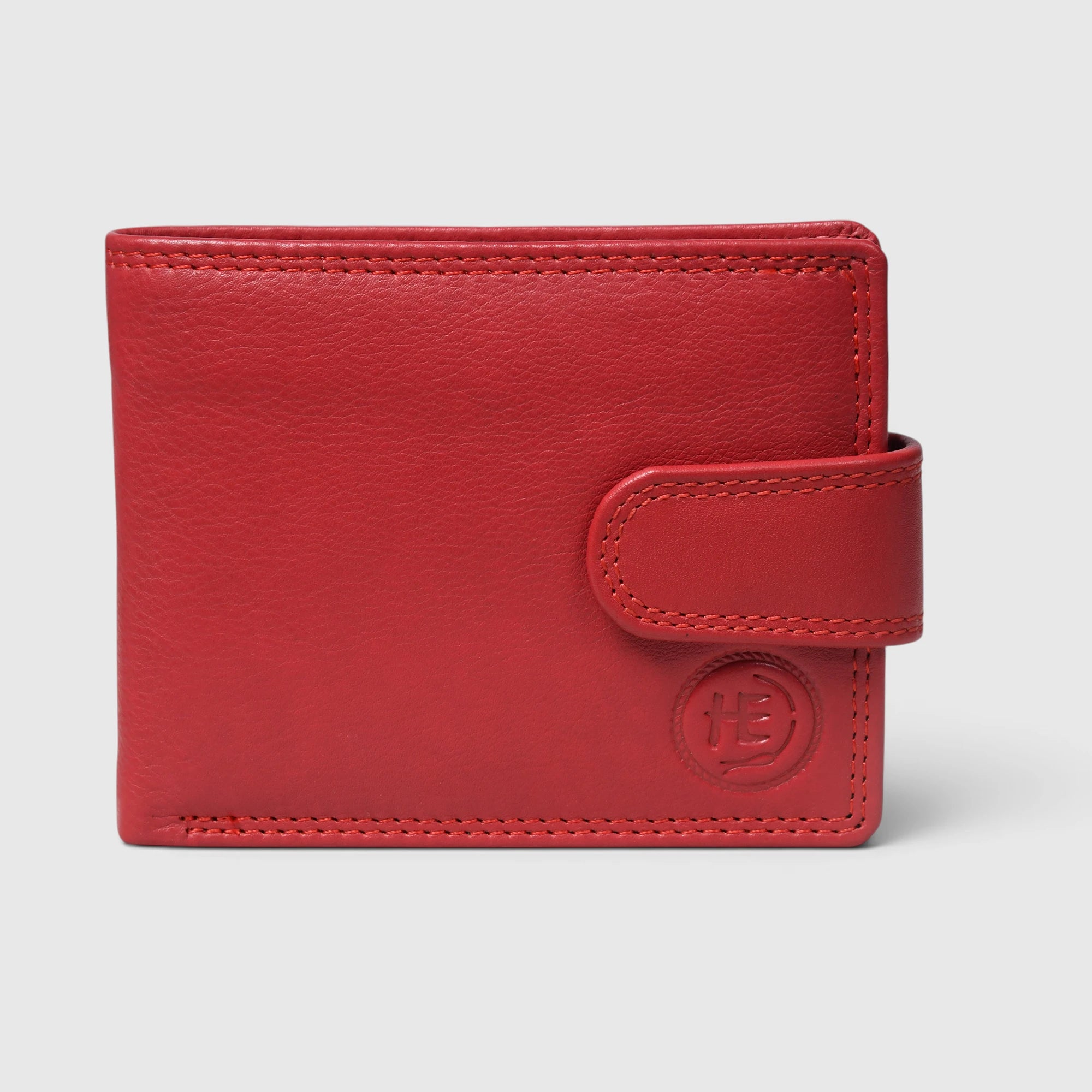 Executive Shield Leather Wallet – Signature Red