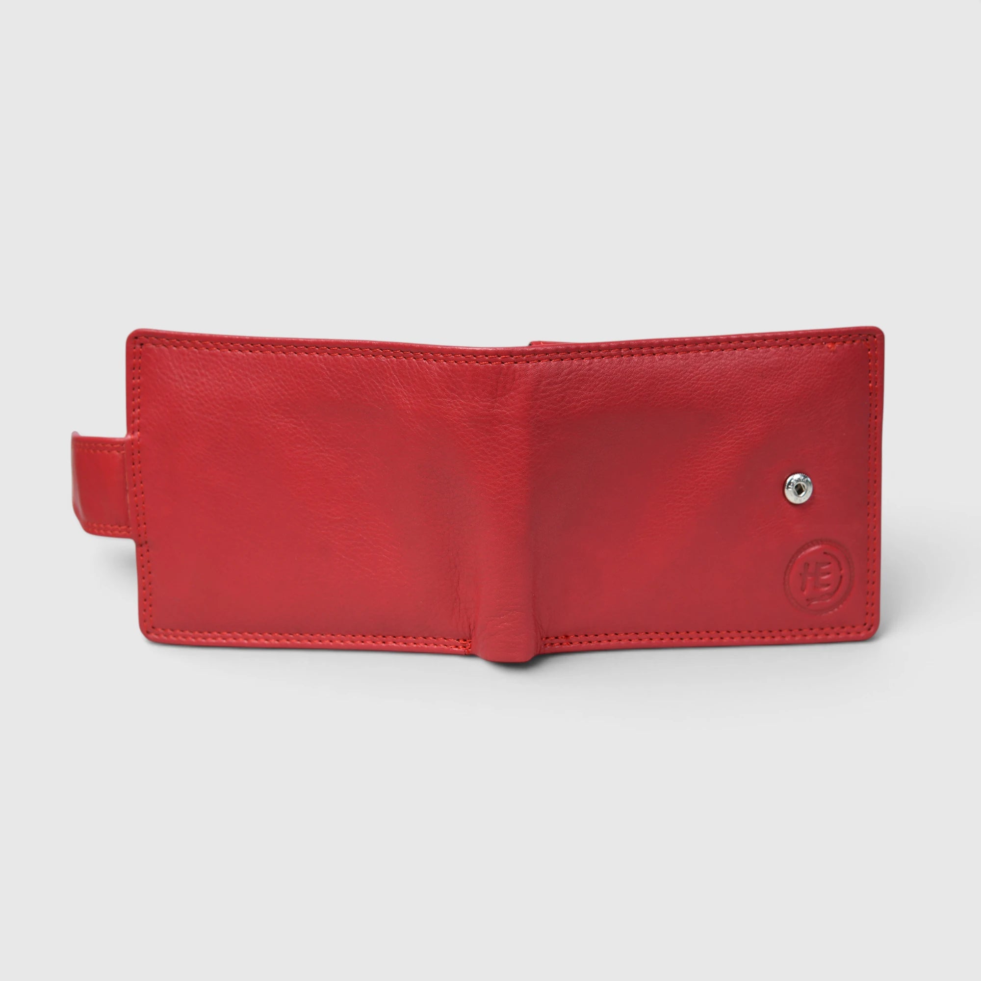 Executive Shield Leather Wallet – Signature Red