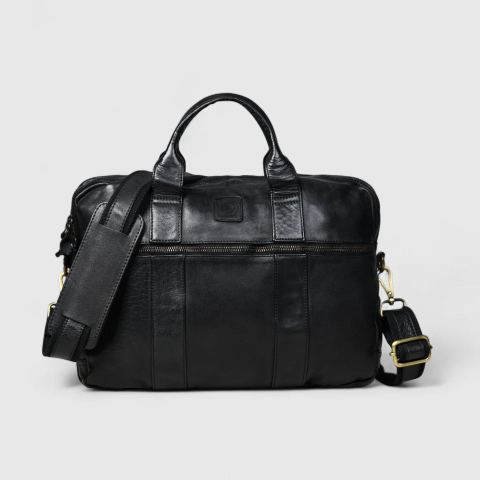 Executive Heritage Pure Leather Laptop Bag - Black Colour
