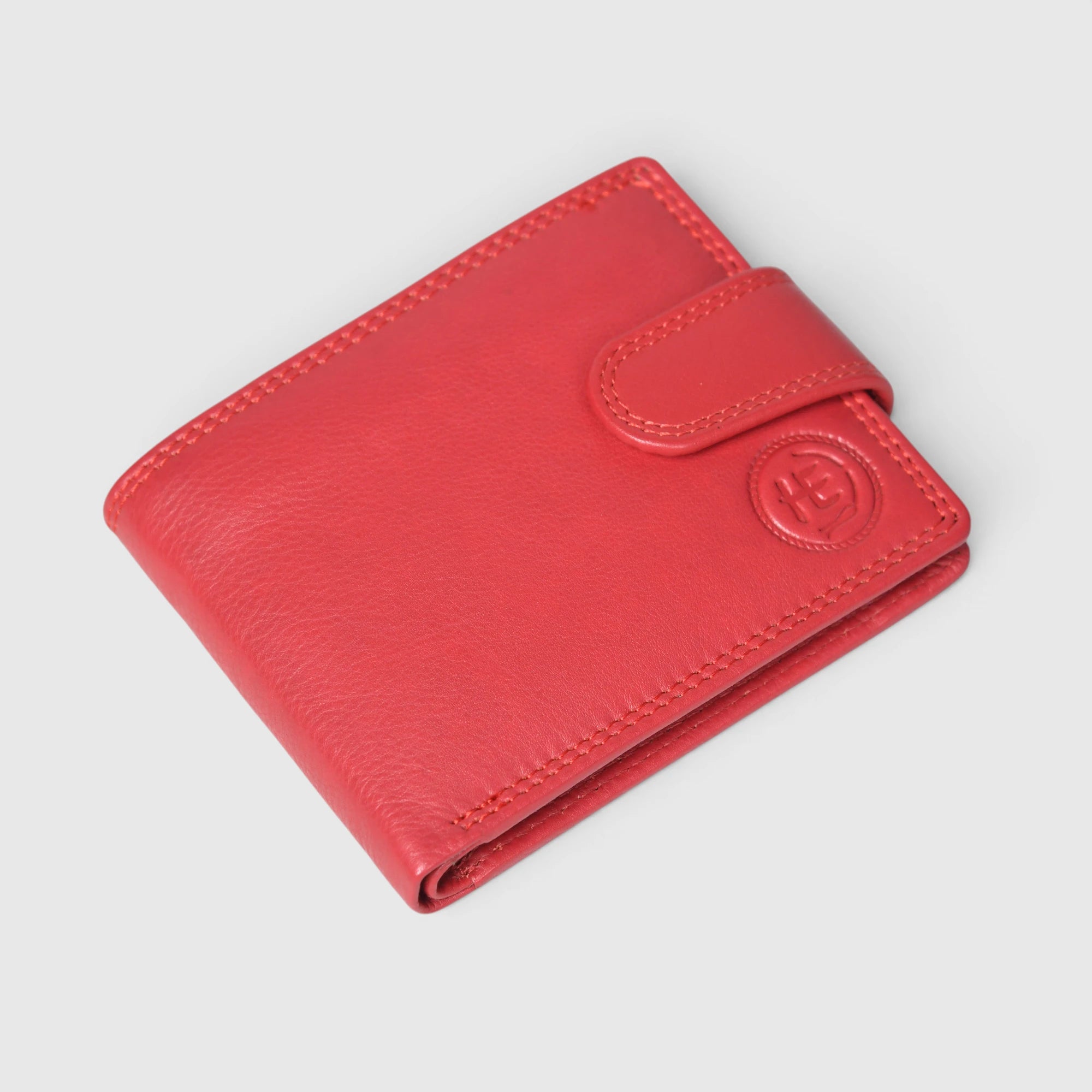 Executive Shield Leather Wallet – Signature Red
