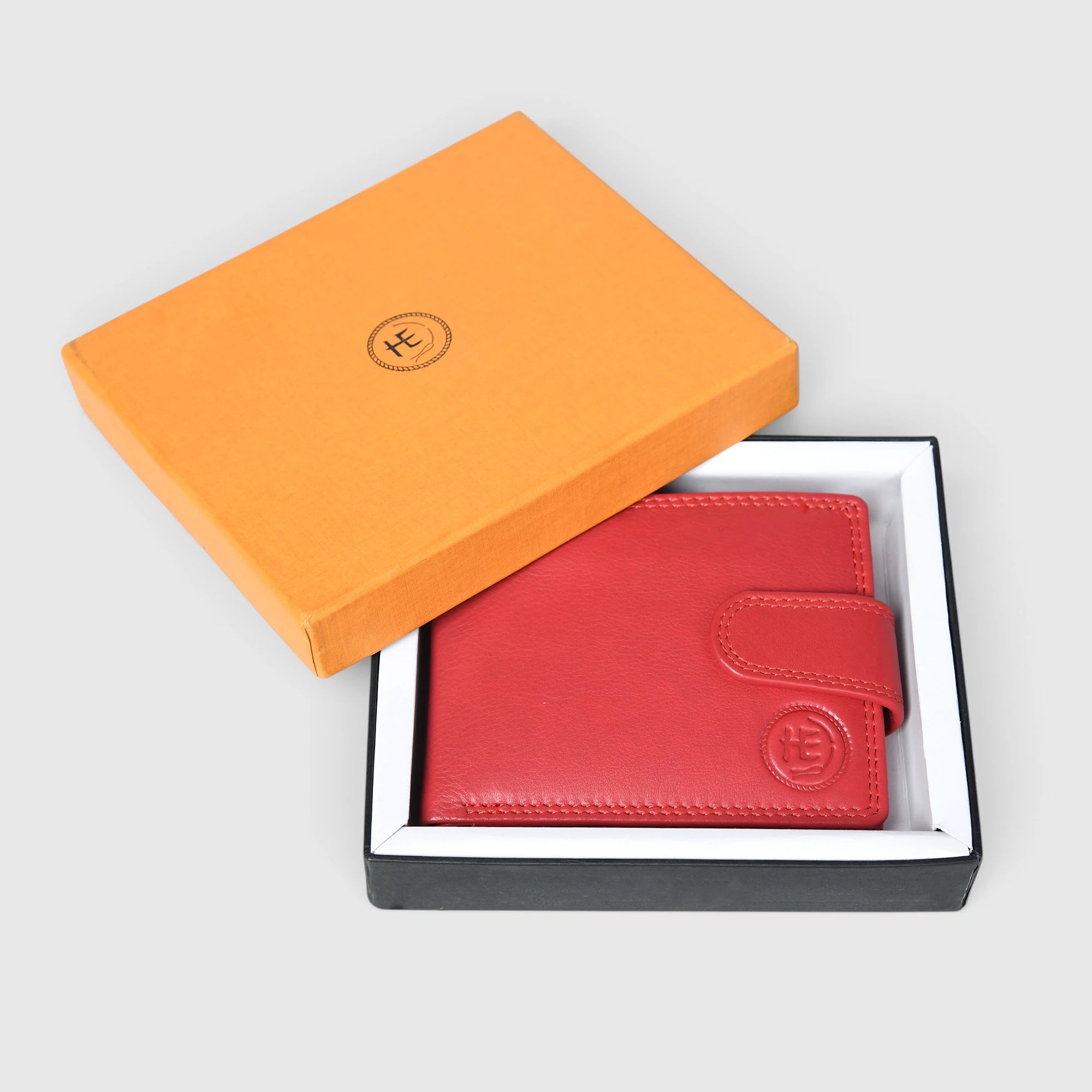 Executive Shield Leather Wallet – Signature Red