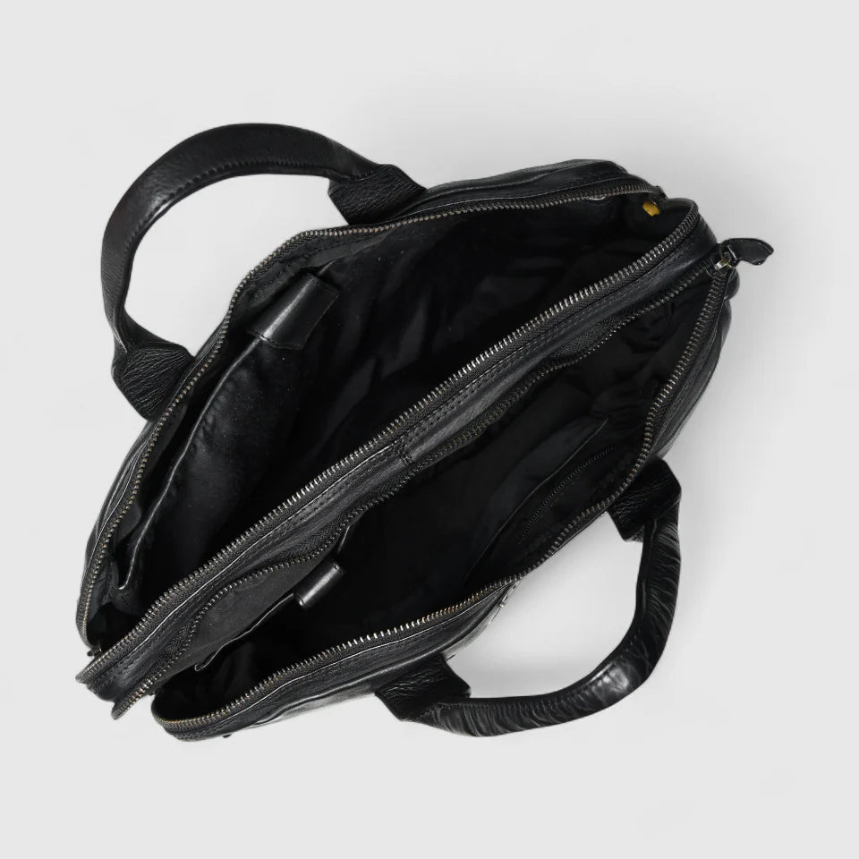 Executive Heritage Pure Leather Laptop Bag - Black Colour