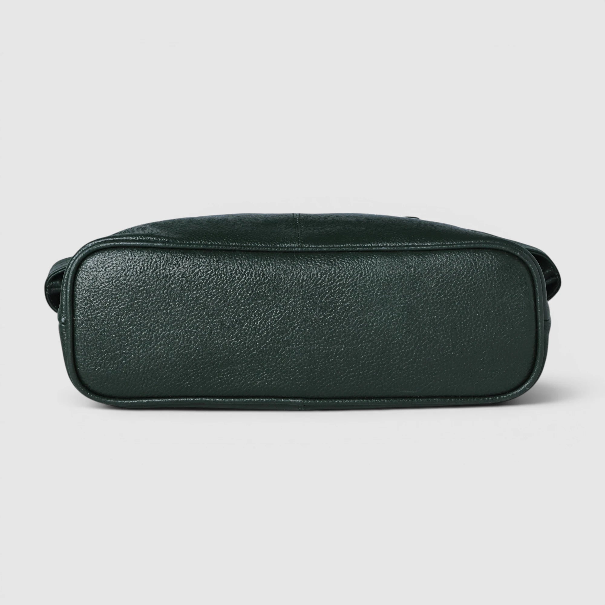 Aveline Leather Shoulder Tote – Rich Green