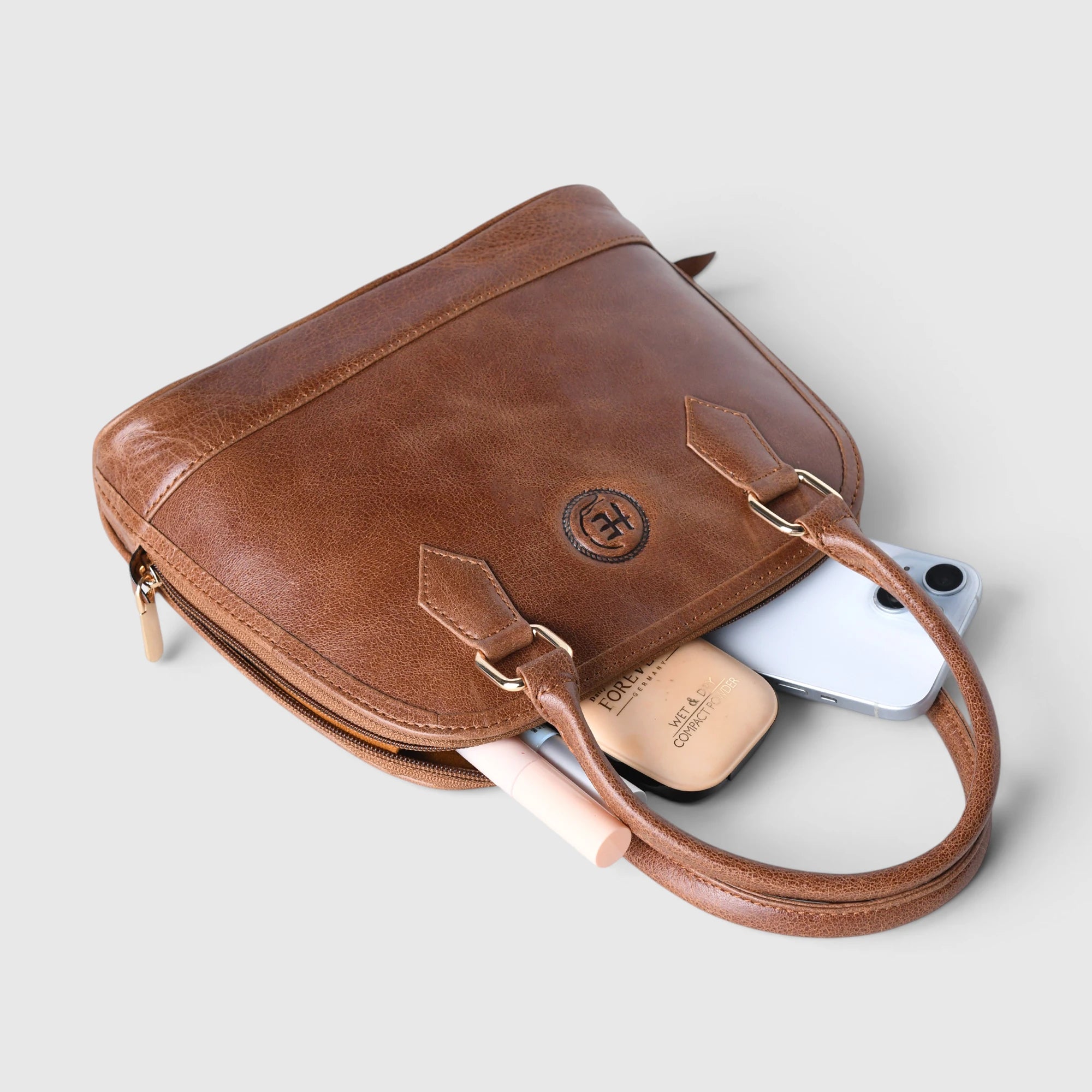 The Monroe Classic Leather Satchel - Tan Color
