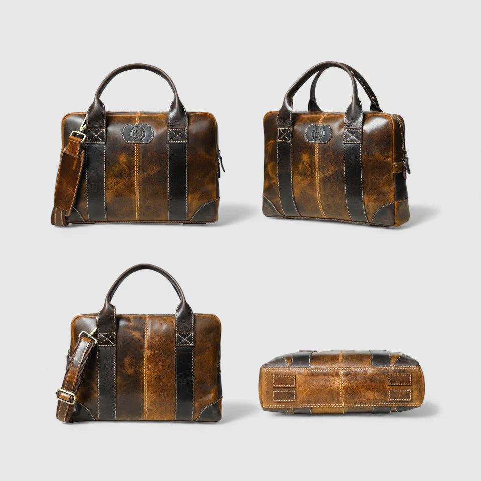Heritage Buffalo Pure Leather Laptop Bag - Brown colour