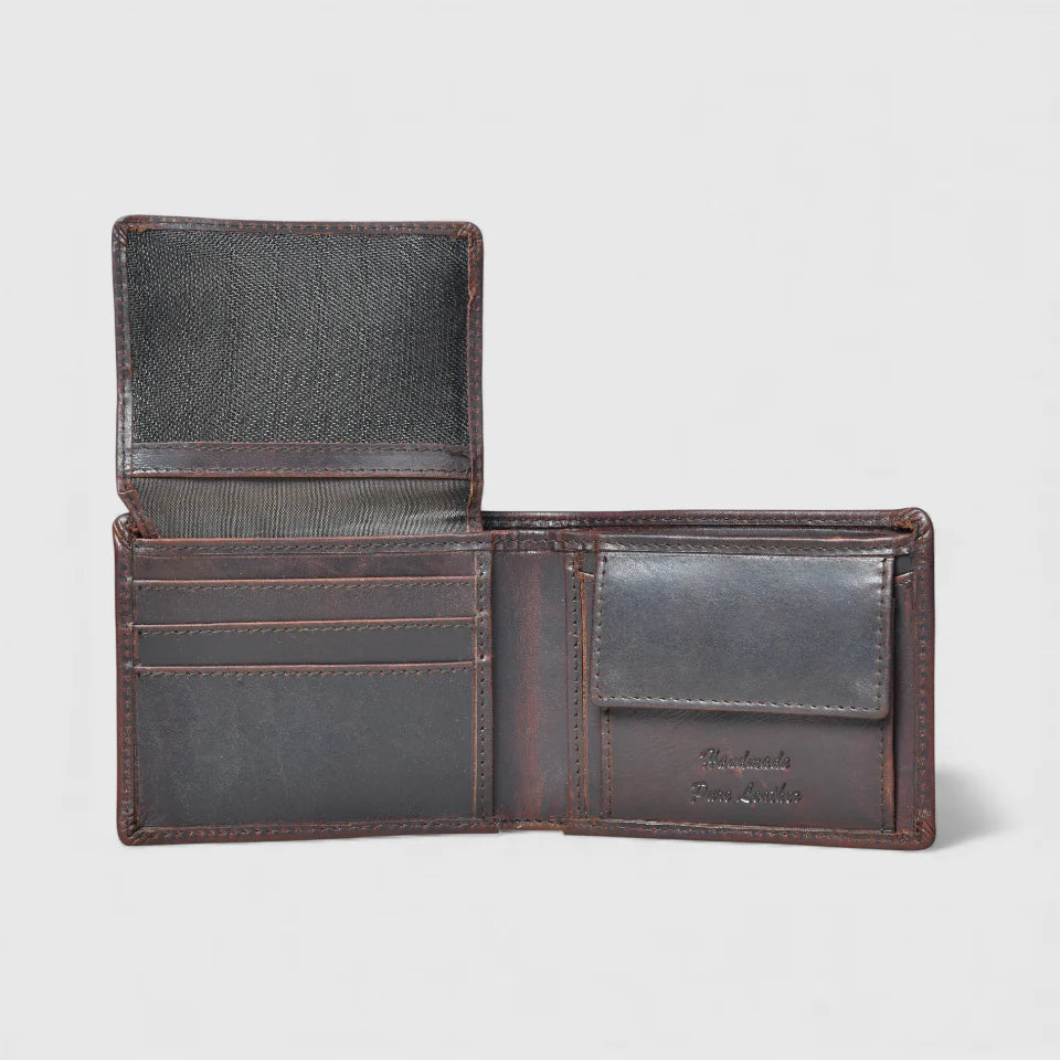 Vintage Leather RFID Wallet -Espresso brown