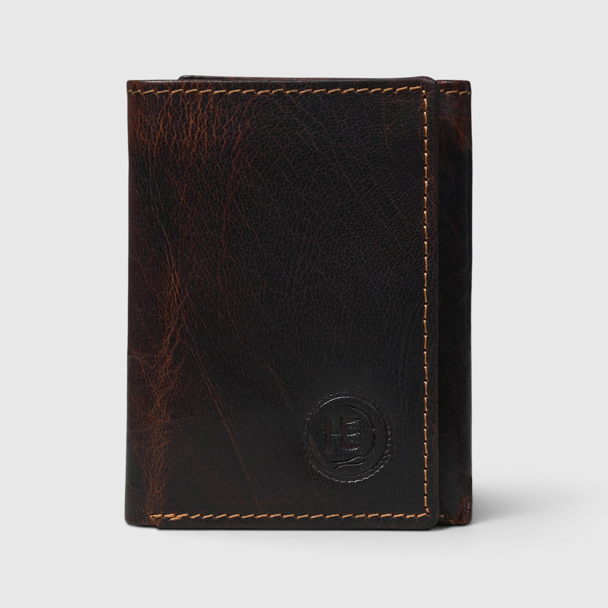 Midnight Luxe Vertical Bifold Wallet - Dark Brown