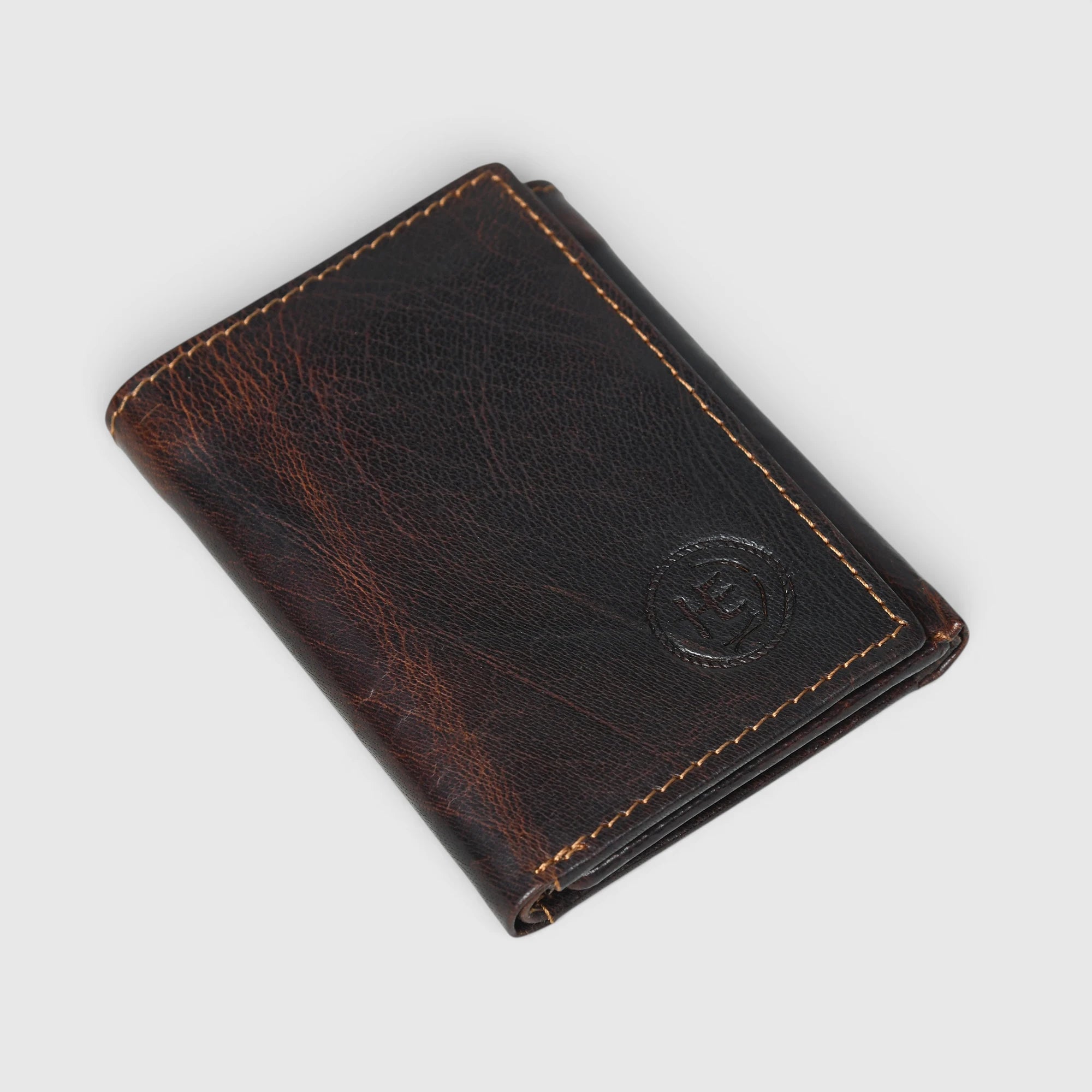 Midnight Luxe Vertical Bifold Wallet - Dark Brown