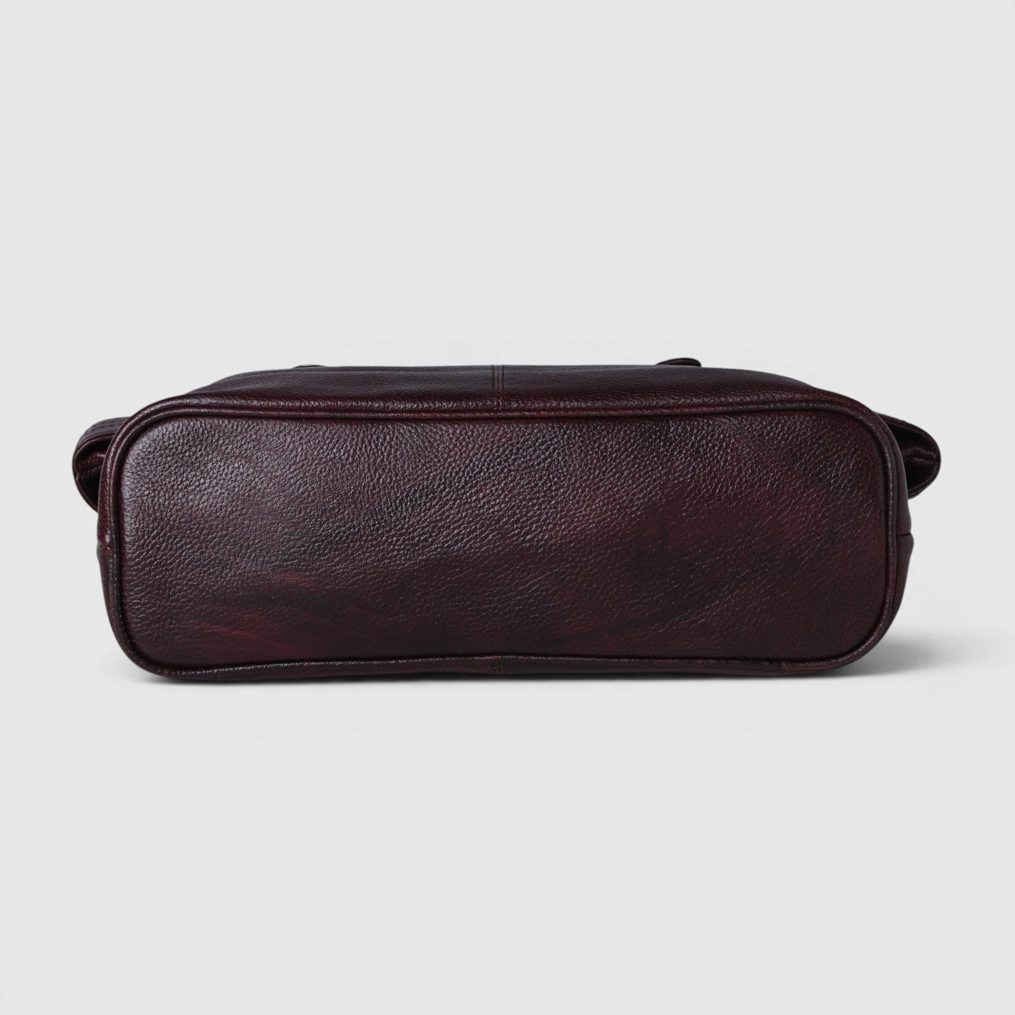 Aveline Leather Shoulder Tote – Maroon
