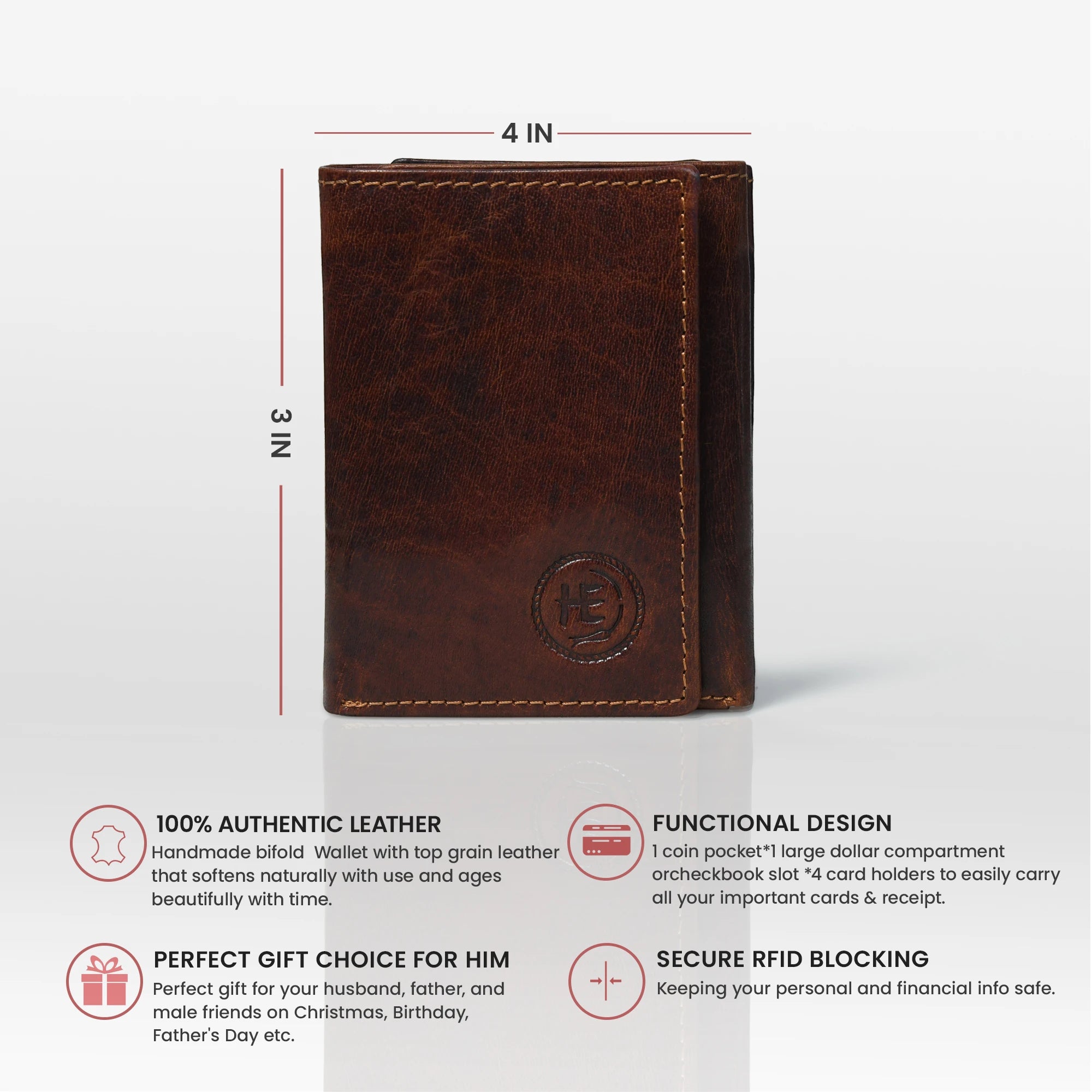 Midnight Luxe Vertical Bifold Wallet - Dark Brown