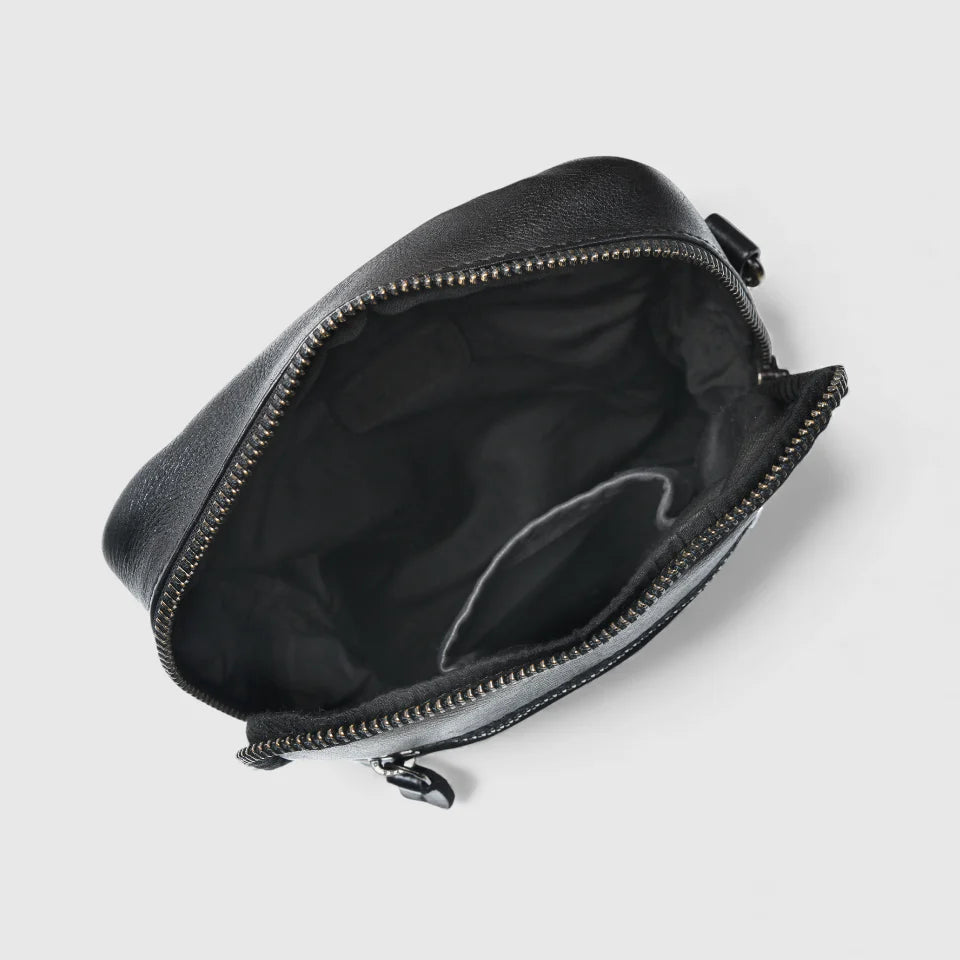 OxBlood Trail Leather Sling Bag – Black Colour