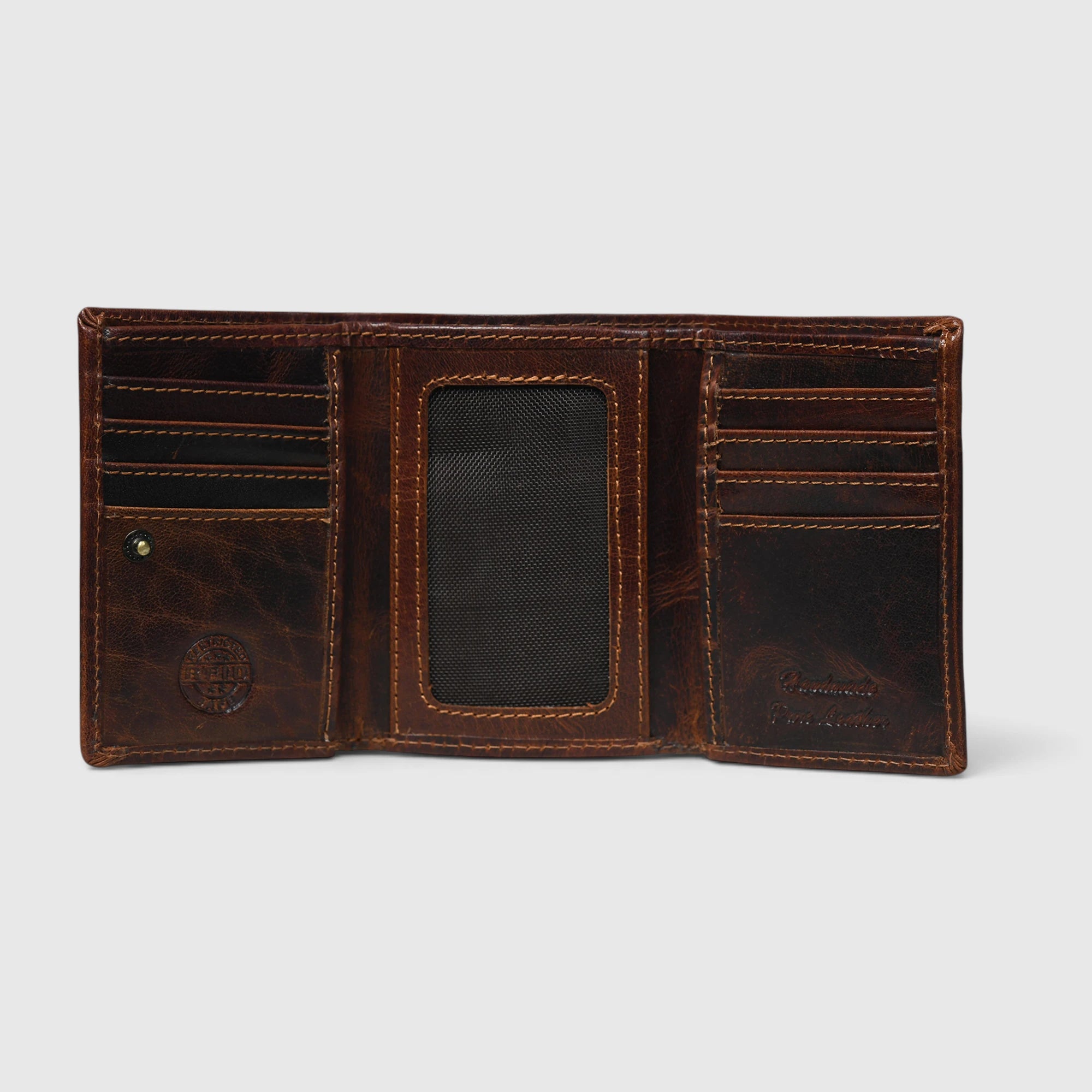 Midnight Luxe Vertical Bifold Wallet - Espresso brown