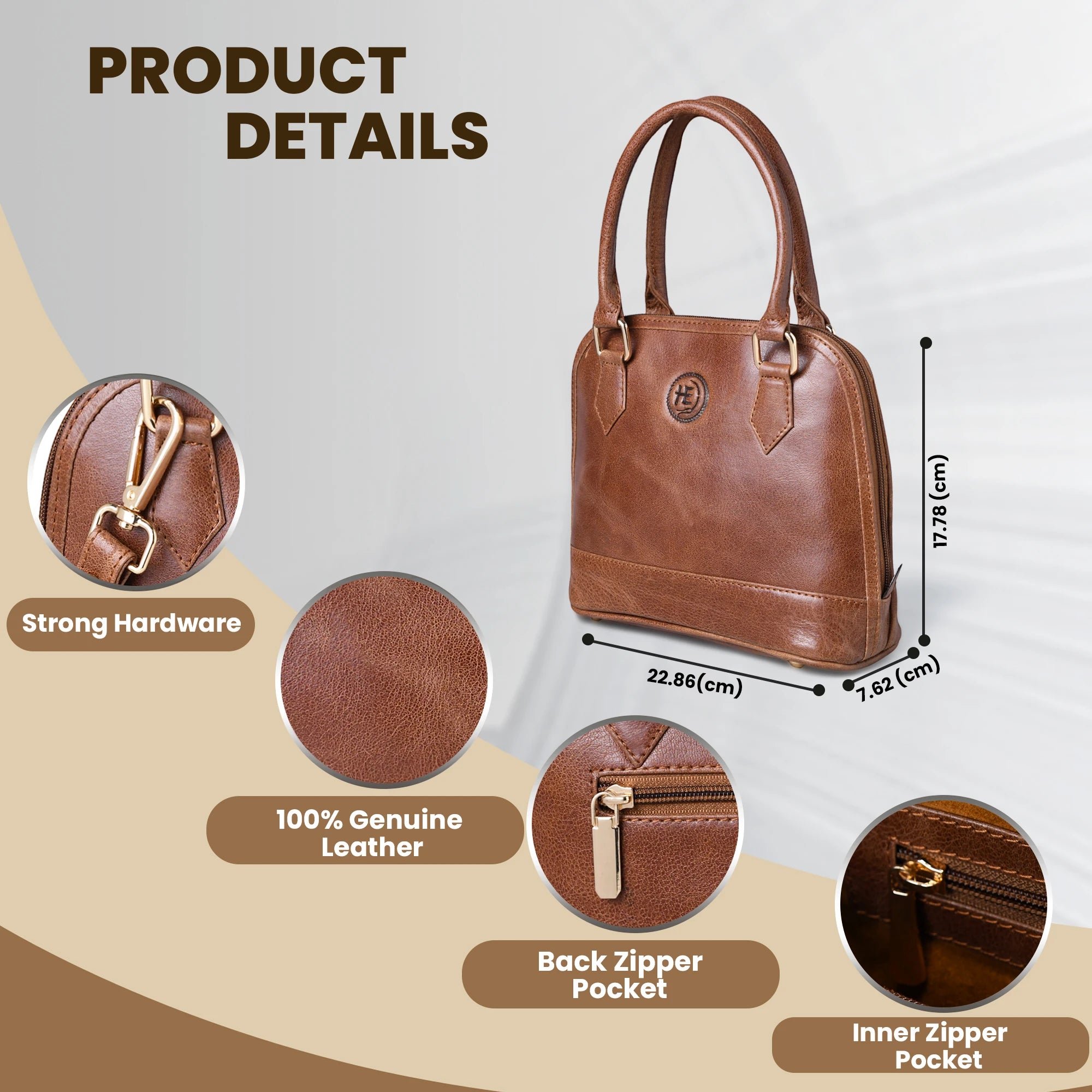 The Monroe Classic Leather Satchel - Tan Color