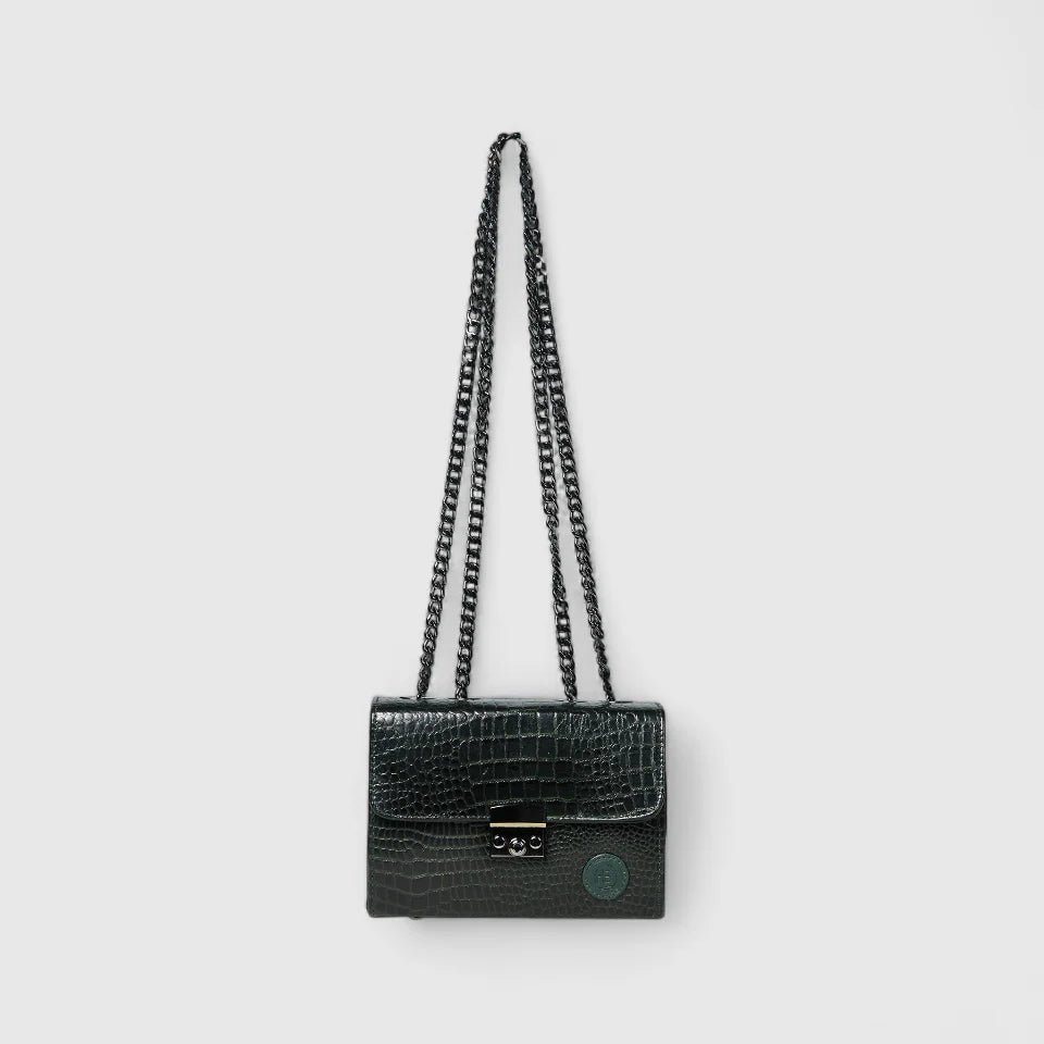Obsidian Executive Leather Sling Bag - Rich Green
